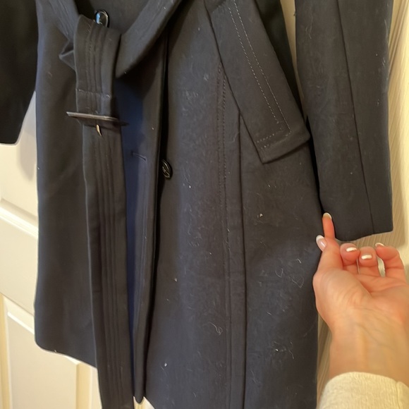 Banana Republic Navy Blue Double Breasted Wool Winter Coat Size M - Picture 4 of 12